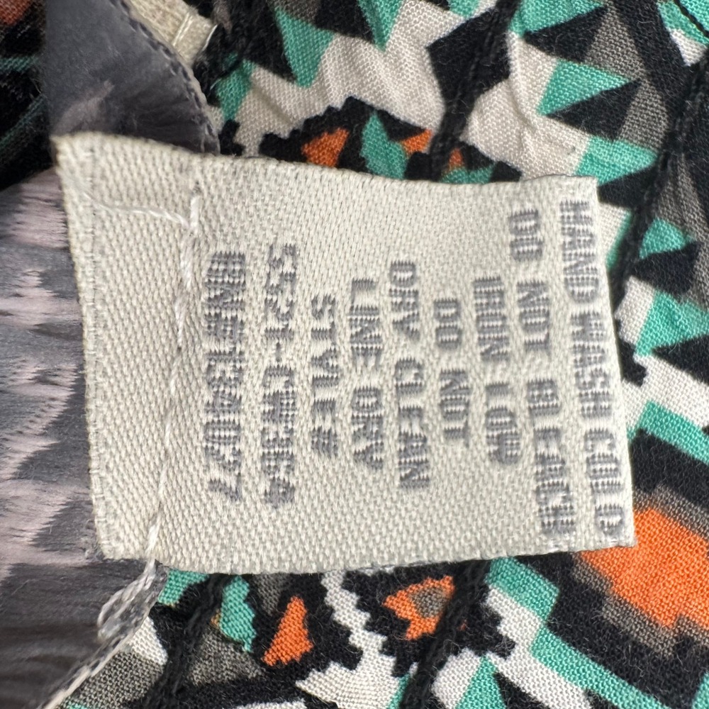 Kiss And Cry Womens Tribal Aztec Geometric Rayon‎ Shorts Teal Orange Size Large - Picture 6 of 13